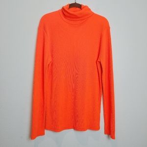 2/$25 Zara Neon Orange Ribbed Turtleneck Sweater